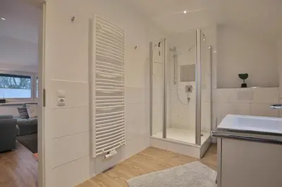 Ein Badezimmer in der Unterkunft Hannas Strandhaus App C