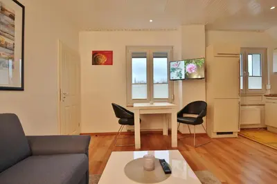 Ein Sitzbereich in der Unterkunft Hannas Strandhaus Hannas Strandhaus App D