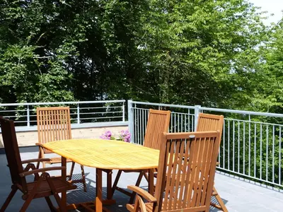 Ein Balkon oder eine Terrasse in der Unterkunft Utkiek Stuuv