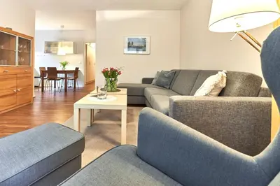 Ein Sitzbereich in der Unterkunft Strandresidenz Timmendorfer Strand Apartment 215