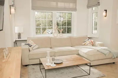 Ein Sitzbereich in der Unterkunft Appartement salt mit Südterrasse