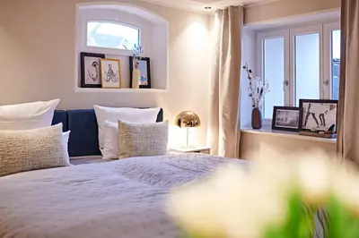 Ein Bett oder Betten in einem Zimmer der Unterkunft Goldmädchen 93 - Beach Studio