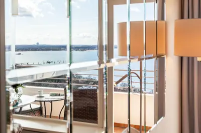 Ein Balkon oder eine Terrasse in der Unterkunft Meerblick Apartment 110