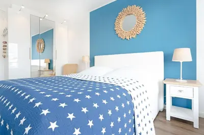 Ein Bett oder Betten in einem Zimmer der Unterkunft Haus Meeresstrand Gestrandet