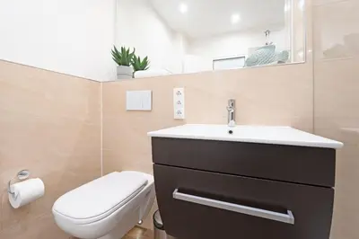 Ein Badezimmer in der Unterkunft Haus Meeresstrand Gestrandet