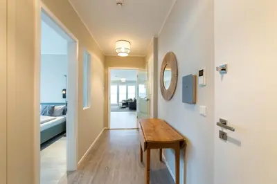 Ein Bett oder Betten in einem Zimmer der Unterkunft Ferienwohnung Beach 66 in Haffkrug