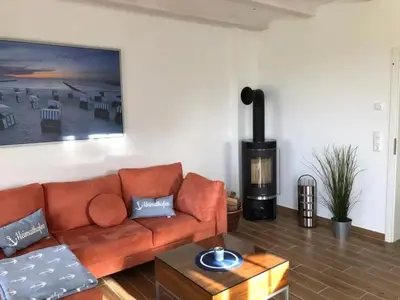 Ein Sitzbereich in der Unterkunft Neu! Strandnah bis 6 Pers Haus A