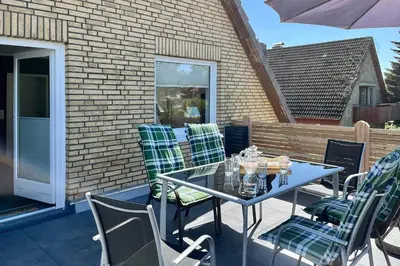 Ein Sitzbereich in der Unterkunft Haus Strandwinkel Ferienwohnung 