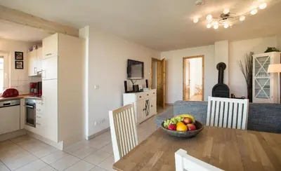 Küche/Küchenzeile in der Unterkunft Ferienwohnung Strandnest Sierksdorf