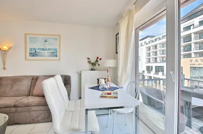 Ein Sitzbereich in der Unterkunft Seebrücke Seebrücke Appartement 14