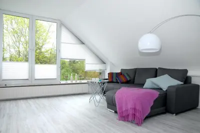 Ein Sitzbereich in der Unterkunft Seeschwalbe