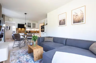Ein Sitzbereich in der Unterkunft Villa Dornkamp 1