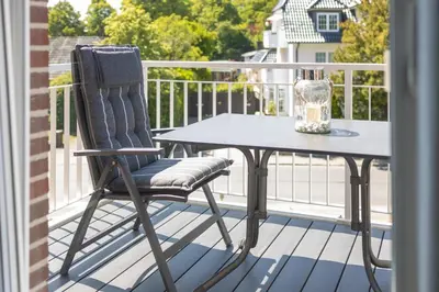 Ein Balkon oder eine Terrasse in der Unterkunft Villa Dornkamp 5