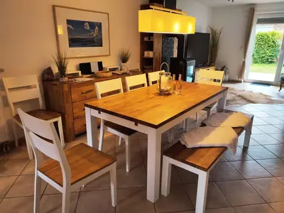 Ein Sitzbereich in der Unterkunft Unsere-Insel-Scharbeutz