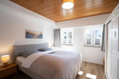 Ein Bett oder Betten in einem Zimmer der Unterkunft STR85a Ferienwohnung Strandleben