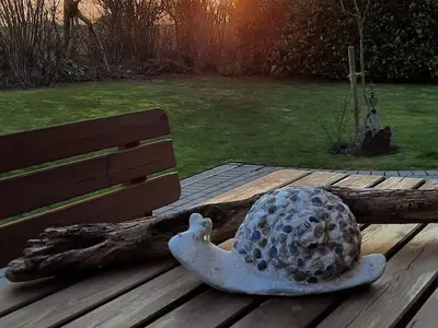 Blick auf den Sonnenuntergang/Sonnenaufgang von der Ferienwohnung aus oder aus der Nähe