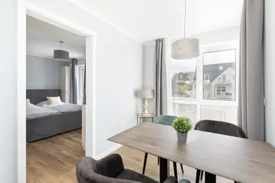 Ein Bett oder Betten in einem Zimmer der Unterkunft Sturmfrei Suite 2