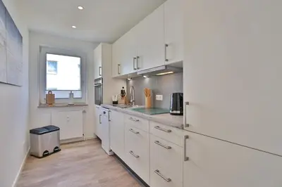 Küche/Küchenzeile in der Unterkunft Haus am Seehof 9 Ferienwohnung Ostseeliebe Nr 5