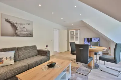 Ein Sitzbereich in der Unterkunft Haus am Seehof 9 Ferienwohnung Ostseeliebe Nr 5